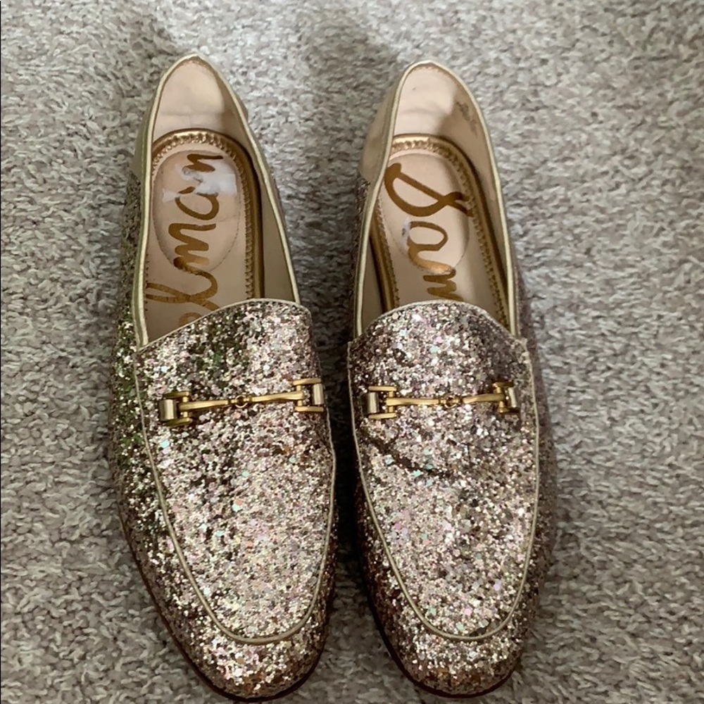 Sam Edelman Loraine Loafers in Gold Glitter